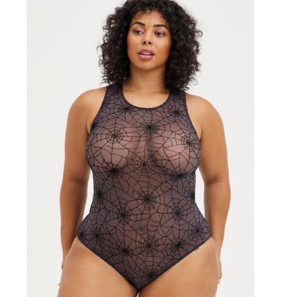 Torrid Flocked Mesh Spiderweb Bodysuit  4X NWT - Picture 10 of 10